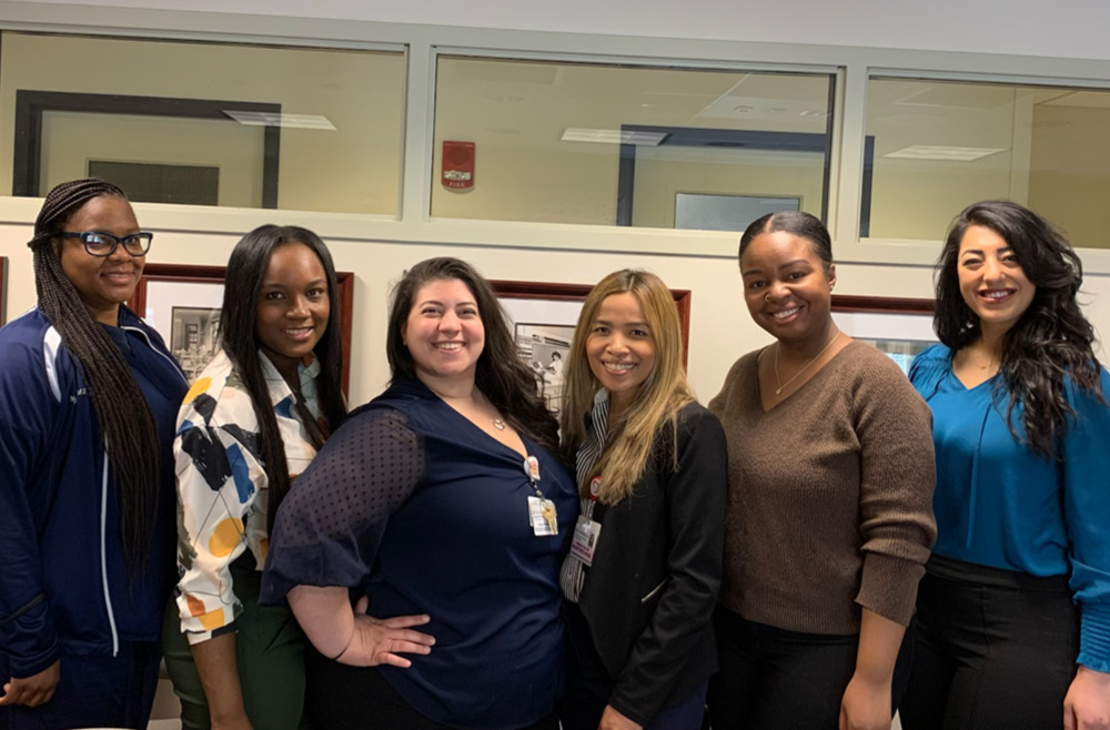 The inaugural Diversity Nurse Leader Fellowship cohort from left: Nurses Nyree Lyons, Takeria Ford, Natalie Rivera, Makady Harris, Allona Briggs, Madonna Ramzey 